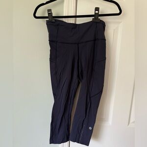 Lululemon Women’s 6 Fast and Free Crop 19” Navy Blue